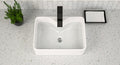 Dcolora 19''x15'' White Rectangular Vessel Sink, Ceramic Porcelain Above Counter Bathroom Vanity Basin