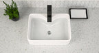 Dcolora 19''x15'' White Rectangular Vessel Sink, Ceramic Porcelain Above Counter Bathroom Vanity Basin
