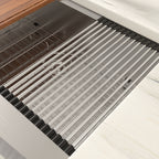 Dcolora Over Sink Foldable Roll-Up Dish Drying Rack, 304 Stainless Steel with Silicone Wrapped Ends, for Dcolora Kitchen Sink