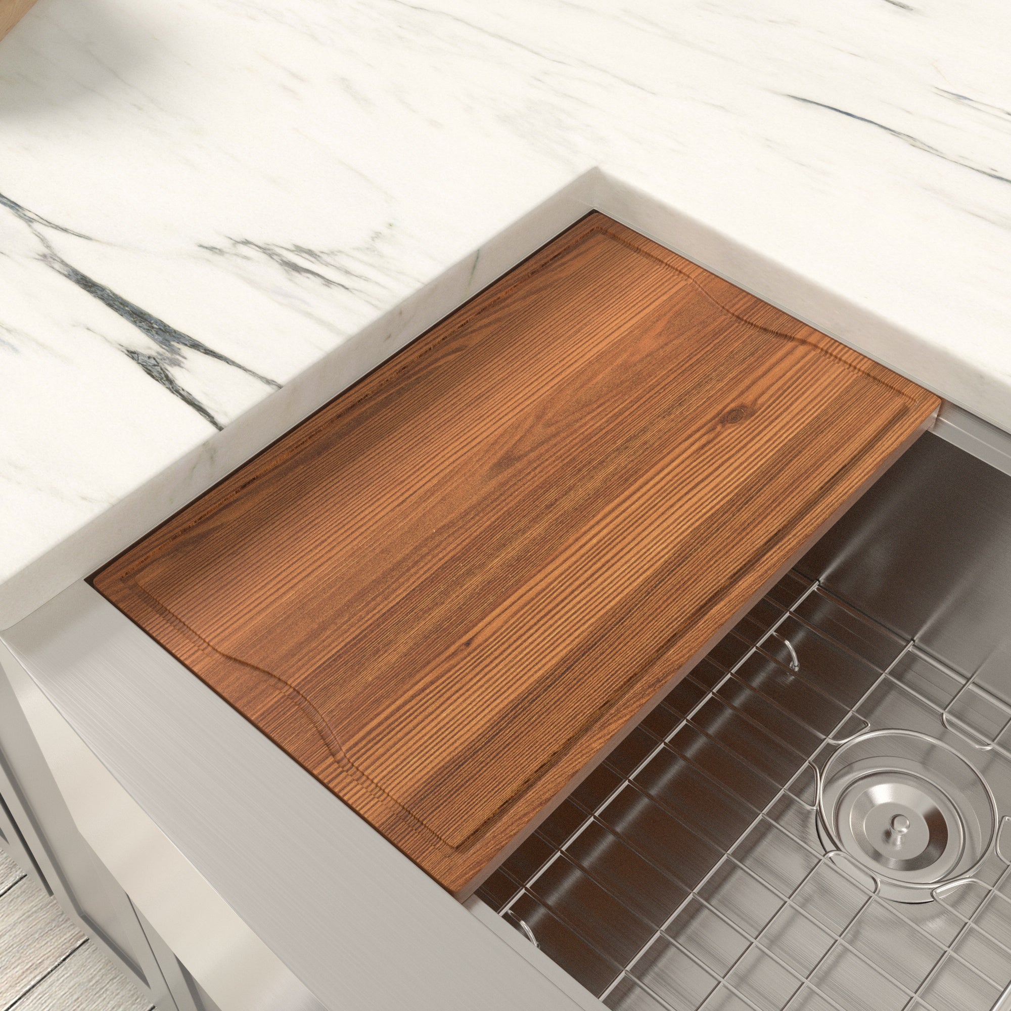 Dcolora  Reversible Red Wood Cutting Board for Kitchen, Wooden Chopping Board with Deep Groove, Cheese and Charcuterie Board for Meat, Vegetables, and Fruits，DC-CB1711