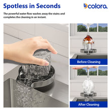 Dcolora glass rinser before and after cleaning performance