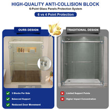 Dcolora DC-SD2636612 brushed nickel double sliding shower door — door hardware detail