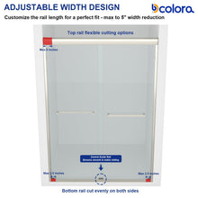 Dcolora DC-SD2636612 brushed nickel double sliding shower door — adjustable rail detail
