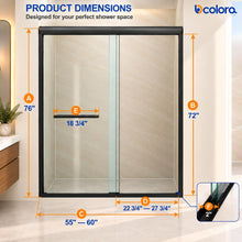 Dcolora DC-SD2636613 matte black double sliding shower door — opening dimensions