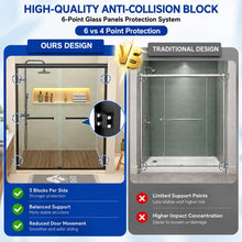 Dcolora DC-SD2636613 matte black double sliding shower door — door hardware detail