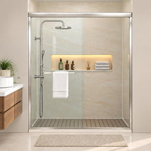 Dcolora DC-SD2636616 brushed nickel double sliding shower door — product view