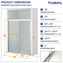 Dcolora DC-SD2636616 brushed nickel double sliding shower door — opening dimensions