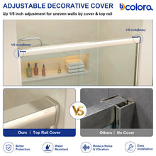 Dcolora DC-SD2636616 brushed nickel double sliding shower door — wall fitting detail