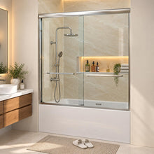Dcolora DC-SD2636618 chrome double sliding bathtub door — product view