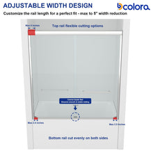 Dcolora DC-SD2636618 chrome double sliding bathtub door — adjustable rail detail