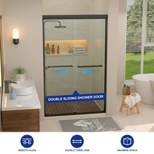 Dcolora DC-SD263665 matte black double sliding shower door — sliding panel configuration
