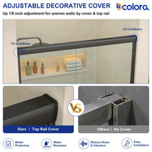 Dcolora DC-SD263665 matte black double sliding shower door — wall fitting detail