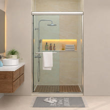 Dcolora DC-SD263668 brushed nickel double sliding shower door — product view