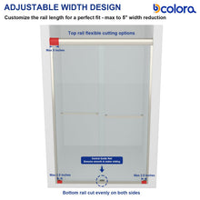 Dcolora DC-SD263668 brushed nickel double sliding shower door — adjustable rail detail