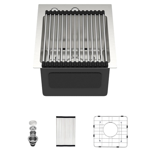 Dcolora 13x15x9 Inch Stainless Steel Drop-In / Topmount Kitchen Sink | DC-T258005 — image 1