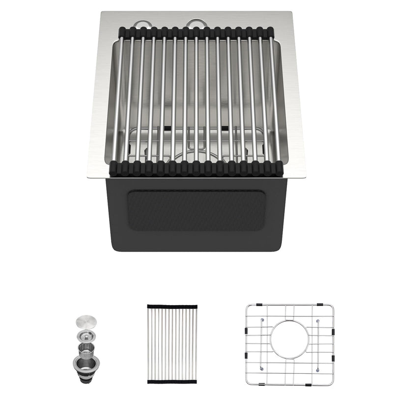 13" × 15" Drop-In Stainless Steel Bar / Prep Sink – DC-T258005