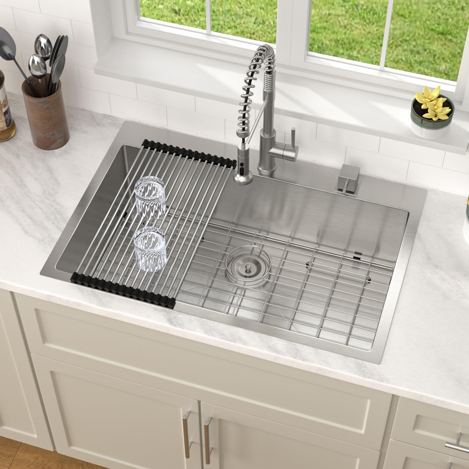 Dcolora 33x22x9 Inch Stainless Steel Drop-In / Topmount Kitchen Sink | DC-T7751 — image 1
