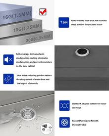 Dcolora 33x22x9 Inch Stainless Steel Drop-In / Topmount Kitchen Sink | DC-T7751 — image 3