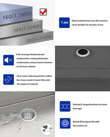 Dcolora 36"x22" Stainless Steel Drop-In / Topmount Kitchen Sink | DC-T7761 — image 4