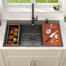 Dcolora 36"x22" Gunmetal Black Drop-In / Topmount Kitchen Sink | DC-T8864 — image 2