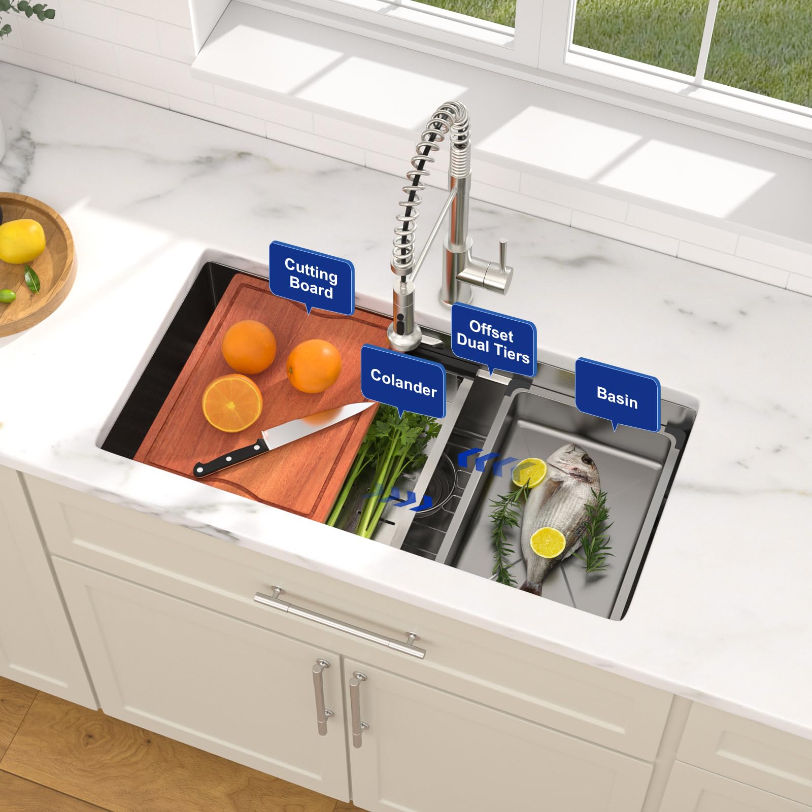 Dcolora 32 Inch Stainless Steel Undermount Kitchen Sink | DC-UW0103 — image 1
